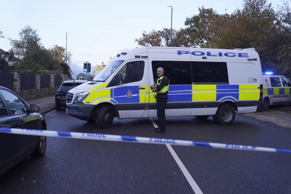 The scene of the knife attack outside a primary school in the Horsforth area of Leeds last November (PA)