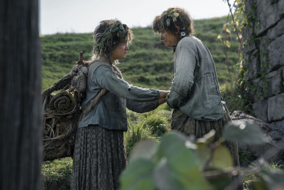 Markella Kavenagh and Megan Richards in “The Rings of Power” - Credit: Ben Rothstein / Prime Video