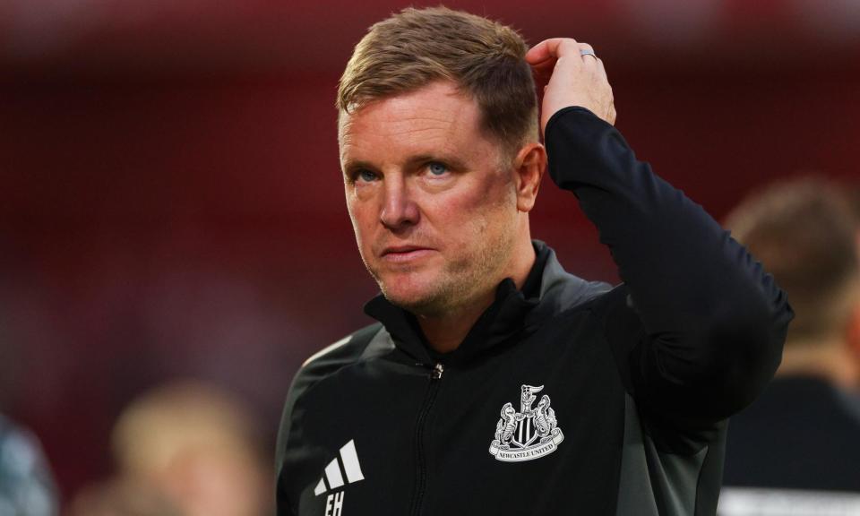 <span>Eddie Howe said PSR considerations had put the brakes on Newcastle’s ambitions.</span><span>Photograph: Marc Atkins/Getty Images</span>