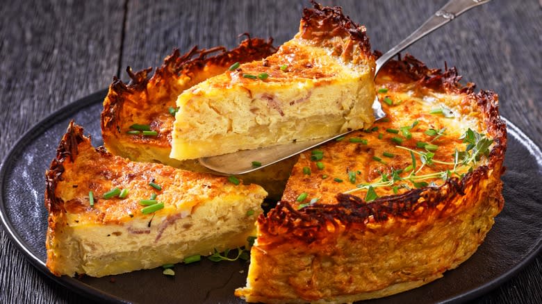 quiche with hash brown crust