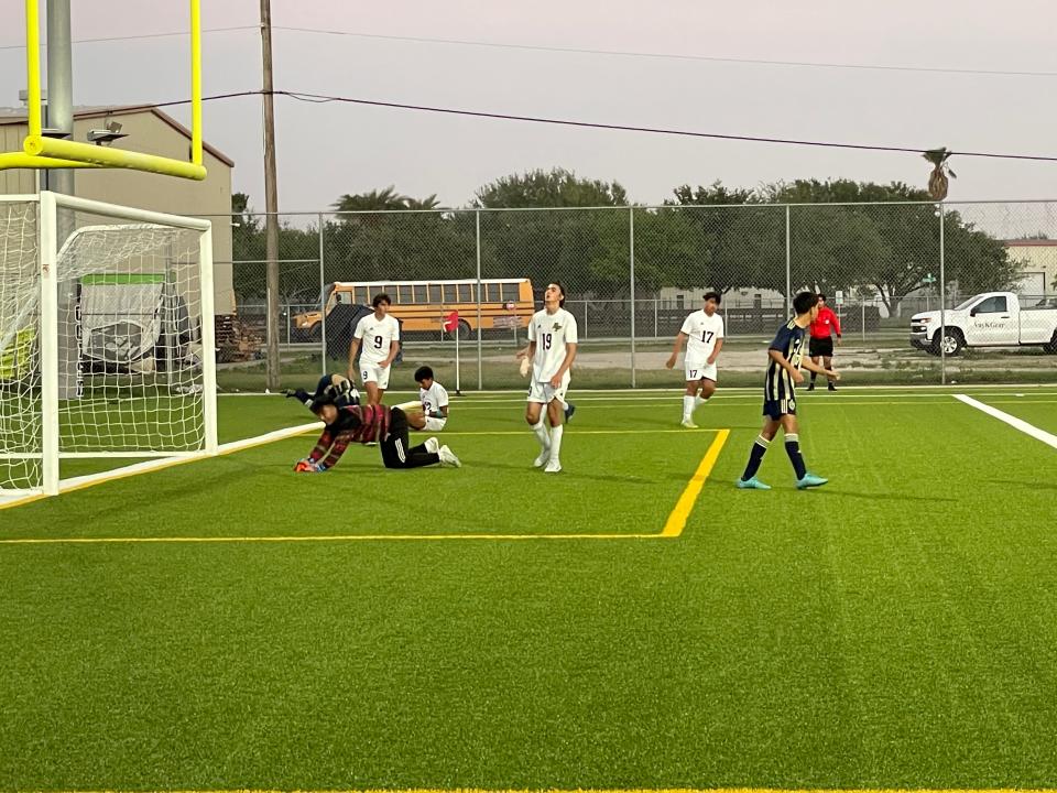 Hidalgo topped Rockport-Fulton 8-1 in the Class 4A boys bi-district playoff soccer match at Cabaniss East on Friday, March 24, 2023.