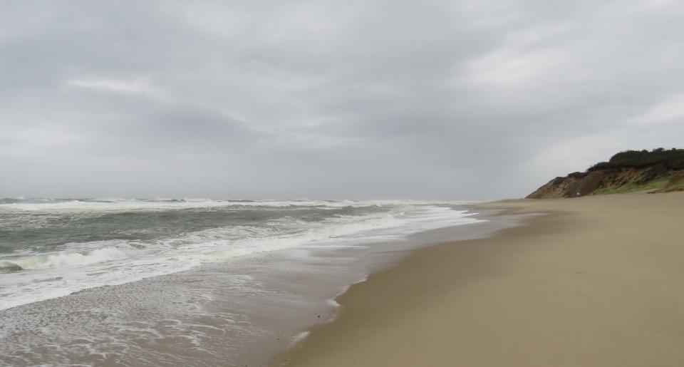 Rough surf at Newcomb Hollow Beach in Wellfleet at about 7:30 a.m. on Saturday Sept. 16, 2023.