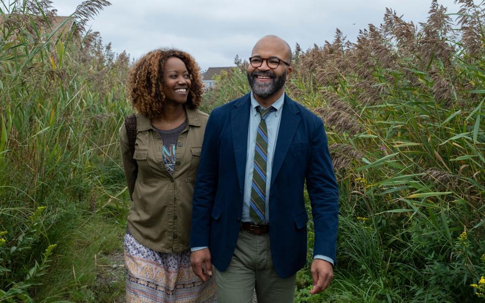 Erika Alexander and Jeffrey Wright in American Fiction, based on Percival Everett's novel Erasure