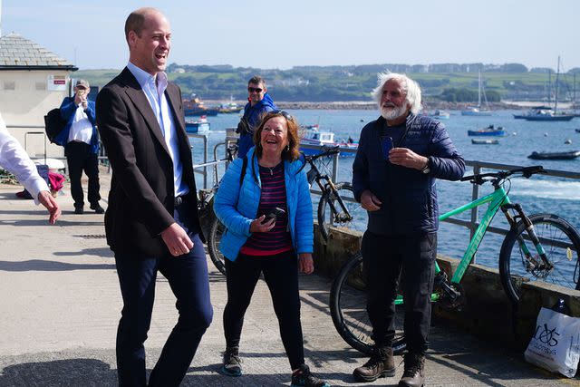 <p>BEN BIRCHALL/POOL/AFP via Getty</p> Prince William visits St. Mary's Harbor on the Isles of Scilly in southwest England on May 10, 2024.