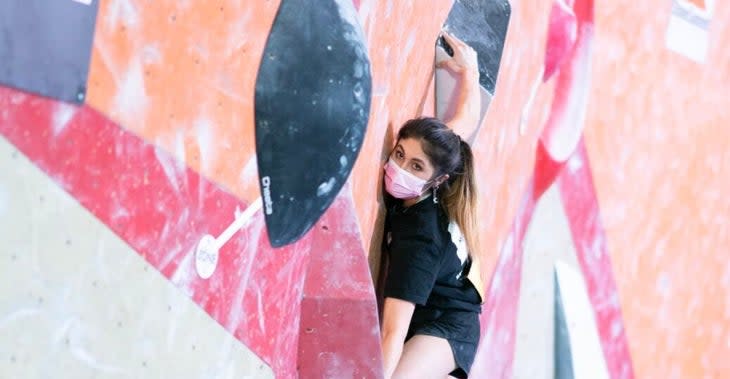 <span class="article__caption">Melina Costanza, winner of the Lead portion of the 2022 Team Trials is back and in better form than ever.</span> (Photo: Bree Robles/USA Climbing)