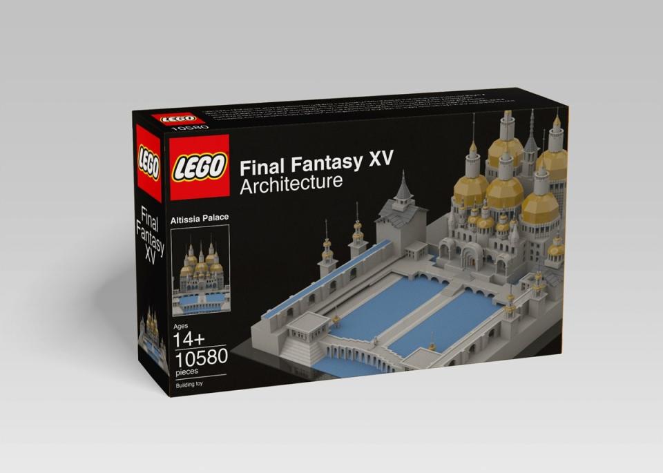 Altissia Palace from Final Fantasy, recreated in virtual LEGO by Guide Strats (Packaging)