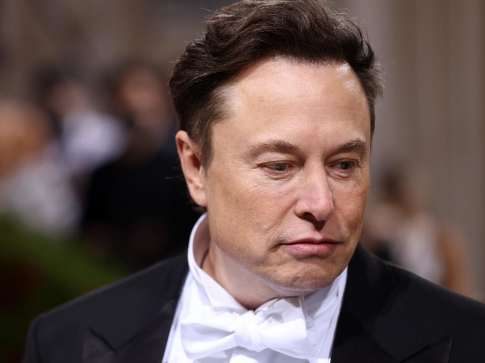 Elon Musk wearing a tuxedo