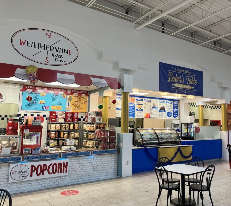 Two new locally-owned restaurants at the Indian Mound Mall food court are Weathervane Kettlecorn and Bakers Table, which sells deli sandwiches, flatbreads, coffees and baked goods. Also, locally-owned Jamie’s Cheesesteaks offers multiple versions of Philly cheesesteaks in chicken or steak, and tater tots.