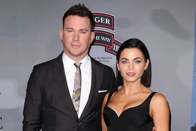 <p>Jason LaVeris/FilmMagic</p> Channing Tatum and Jenna Dewan Tatum attend the premiere of "War Dog: A Soldier's Best Friend" at Directors Guild Of America on November 6, 2017