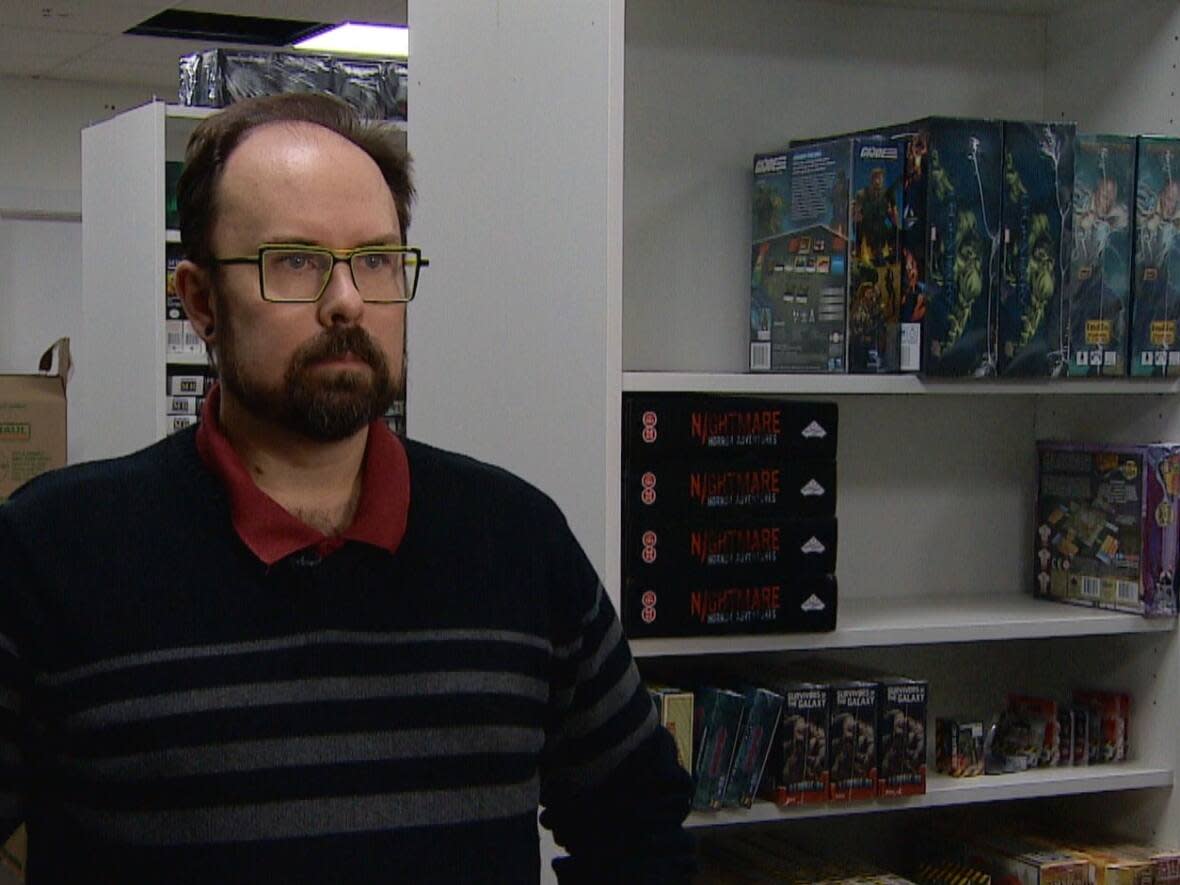 Jason Wynn, owner of the retailer Hobz, said he often has to tell people why he doesn't stock Pokemon cards. (Craig Ryan/CBC - image credit)