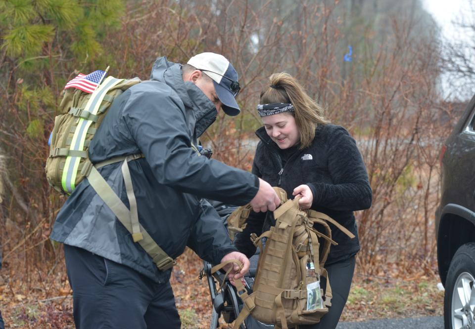 Alexander was joined by family members as he walked along the route. His daughter Melissa Alexander is also participating in the Ruck4HIT next month.