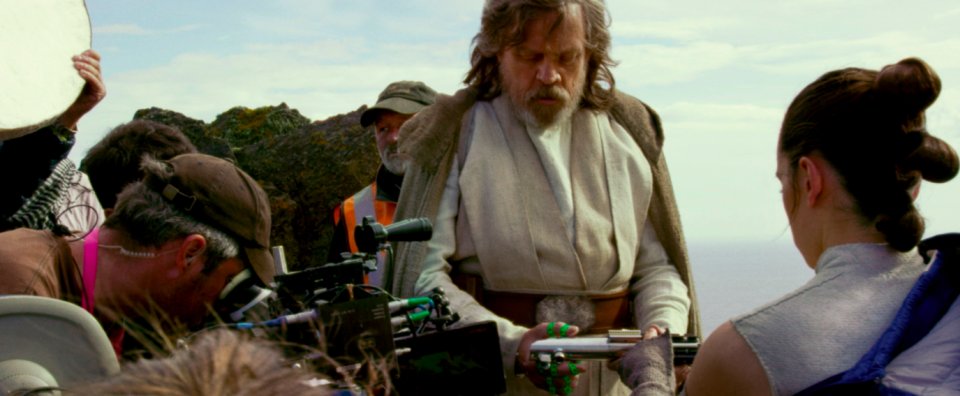 <p>This behind-the-scenes shot of Hamill and Ridley hints at the developing relationship between Rey and Luke.<br>(Credit: Lucasfilm) </p>