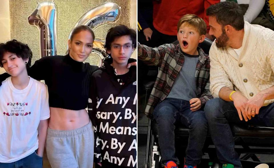 <p>Jennifer Lopez/Instagram ; London Entertainment / SplashNews.com</p> Jennifer Lopez and her kids Max and Emme. ; Ben Affleck and Samuel Garner Affleck.