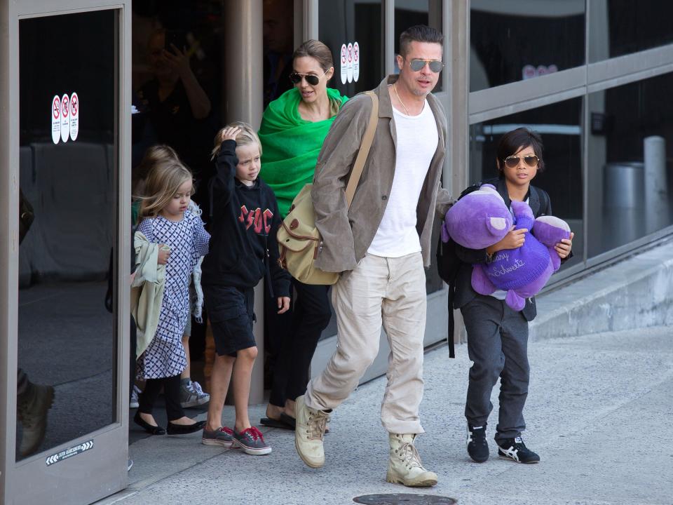 Brad Pitt with his kids