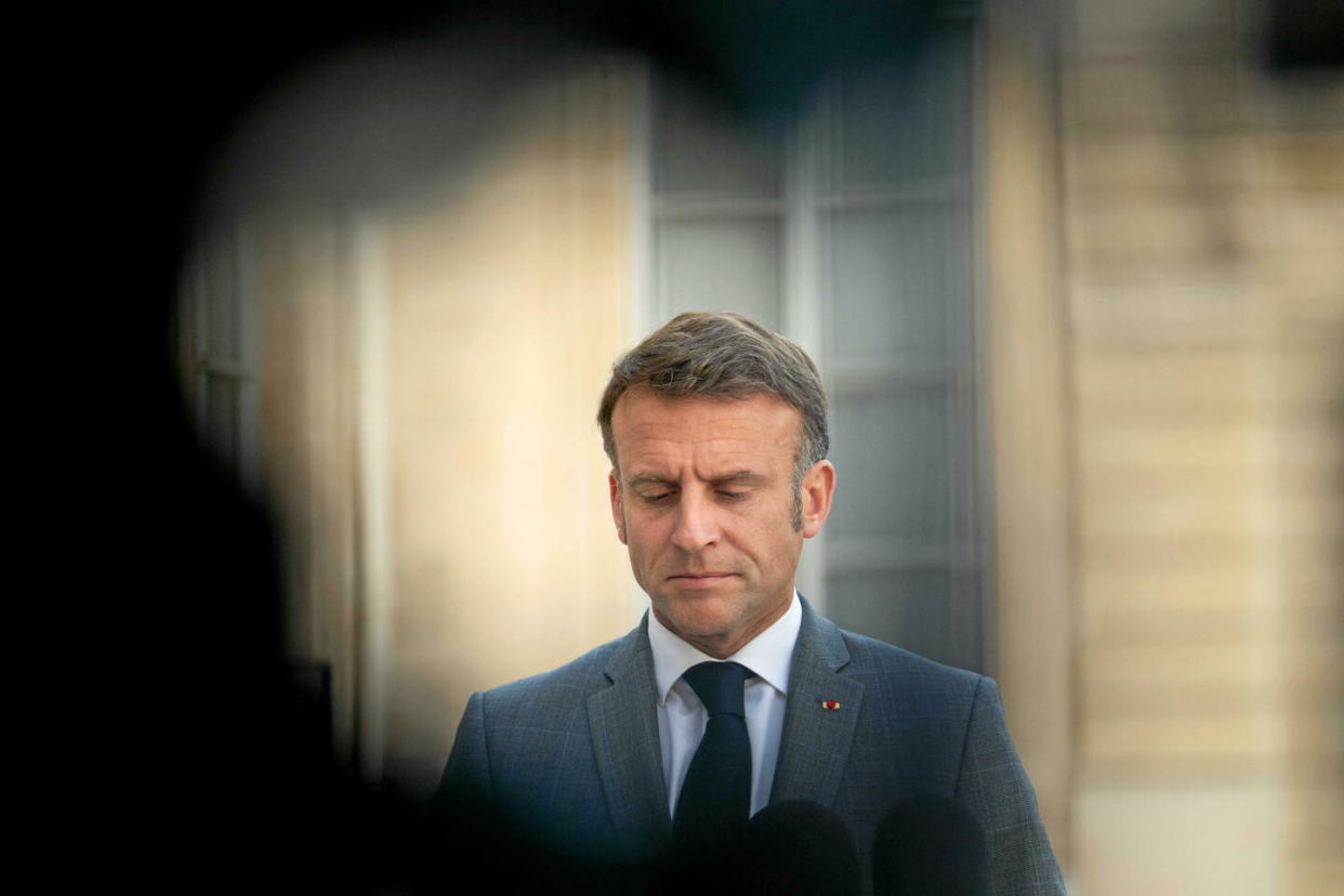 Emmanuel Macron face à la fin de règne, esseulé.  - Credit:JEANNE ACCORSINI/SIPA / SIPA / JEANNE ACCORSINI/SIPA