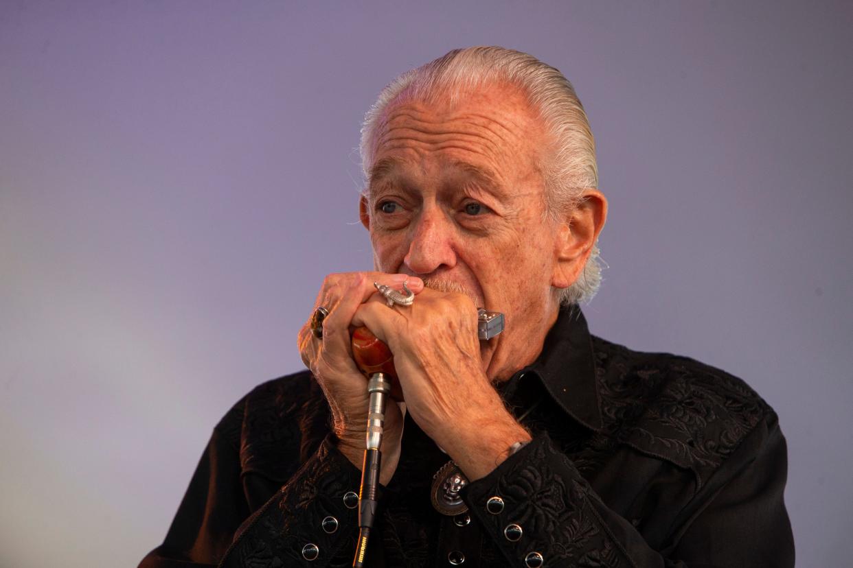 Charlie Musselwhite performs at RiverBeat Music Festival on Friday, May 3, 2024, at Tom Lee Park in Downtown Memphis.
