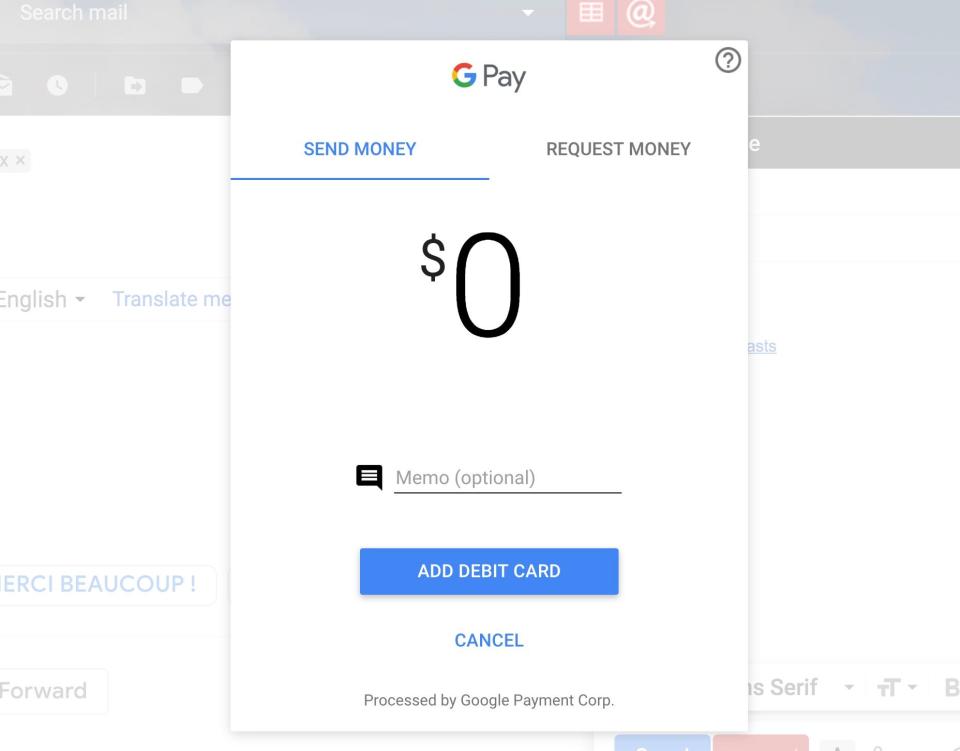 Ask for money in a Gmail