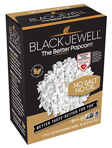 Black Jewell Gourmet Microwave Popcorn, Healthy Popcorn Snack, No Salt No Oil, 8.7 Ounces (Pack of 3)