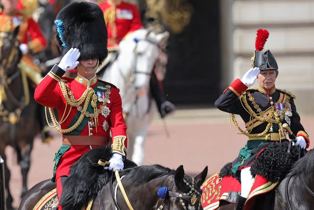 Chris Jackson - WPA Pool/Getty Prince William and Princess Anne ride at Trooping the Colour in 2022.