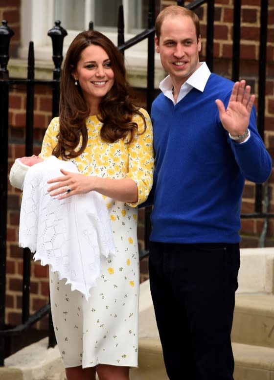 Welcome to the world, little princess! On Saturday evening, Prince William and Kate Middleton presented the newest addition to their family: The Princess of Cambridge. The Duchess of Cambridge arrived at the hospital in labor at 6 a.m. local time and gave birth at 8:34 a.m. to a baby girl weighing 8 lbs, 3 oz. <strong>PICS: See More First Pics of the New Princess!</strong> By 6:11 p.m. local time, the proud parents exited the Lindo Wing of St. Mary's hospital with their new tiny bundle of joy. Getty Images Getty Images Getty Images <strong> NEWS: Prince William and Kate Middleton Welcome Baby Girl</strong> This being Kate Middleton, after all, you better believe her hair was on point and she looked just as flawless as ever. Getty Images The duchess wore a custom Jenny Packham yellow and white dress. Her daughter was wrapped in a white crochet blanket. <strong> PICS: Prince George Visits His New Little Sister!</strong> The proud parents waved for a couple of moments before going back into the hospital. "Their Royal Highnesses would like to thank all staff at the hospital for the care and treatment they have all received," Kensington Palace announced on Twitter. "They would also like to thank everyone for their warm wishes." <strong>PHOTOS: Prince William & Kate Middleton: A Very Royal Family Album</strong> Their Royal Highnesses would like to thank all staff at the hospital for the care and treatment they have all received.— Kensington Palace (@KensingtonRoyal) May 2, 2015 They would also like to thank everyone for their warm wishes.— Kensington Palace (@KensingtonRoyal) May 2, 2015 The palace also tweeted out these adorable photos of the new baby princess. #WelcomeToTheFamily pic.twitter.com/tTJD4wU5QY— Kensington Palace (@KensingtonRoyal) May 2, 2015 Her name has not been announced yet, but the little lady is the first princess born to a royal family since Princess Anne was born in 1950. <strong>PICS: Kate Middleton's Impeccable Maternity Style</strong> After her birth, Prince William went to fetch Prince George to come and meet his little sister. The little prince then returned to the palace after his visit. Following the the princess' debut, Will and Kate packed up their baby girl in a car seat and returned to Kensington Palace. From entering the hospital to checking out, the whole process only took 12 hours. That must be some new royal record? ETONLINE For more details about the royal baby, watch the video below: