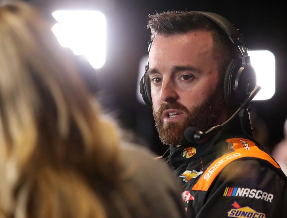 Austin Dillon talks with Nascar Digital, Wednesday, February 14, 2024 during Daytona 500 Media Day at Daytona International Speedway.