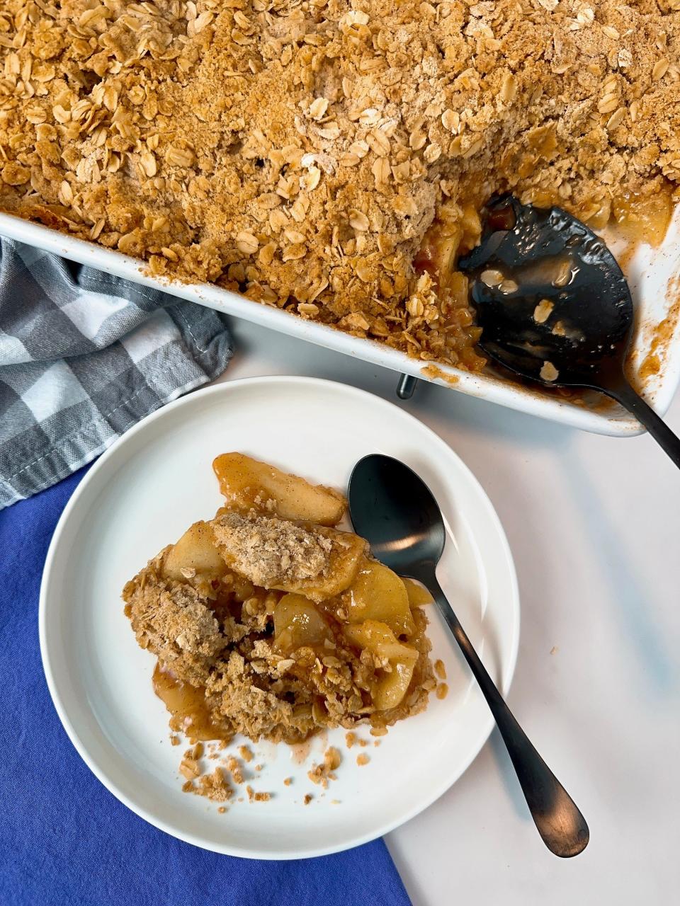 Apple crisp is delicious enough for a holiday party and easy enough for a weeknight dinner.