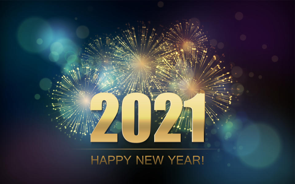 2021 New Year Abstract background with fireworks . For Calendar, poster design