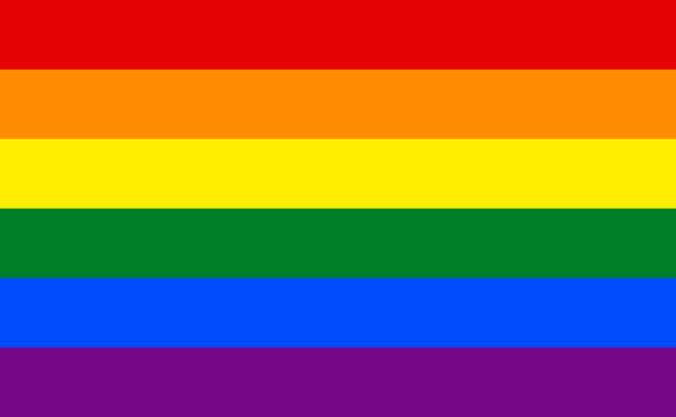The modern Pride flag has six stripes. <p>Wikicommons/ Public Domain</p>
