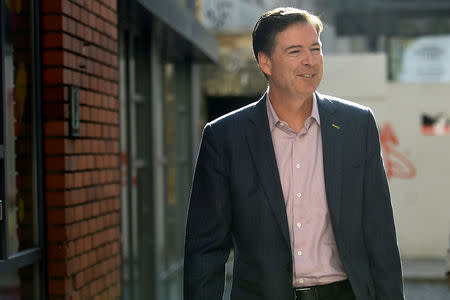 FILE PHOTO: Former FBI director James Comey arrives at the Irish Film Institute for for a public interview in Dublin, Ireland June 22, 2018. REUTERS/Clodagh Kilcoyne