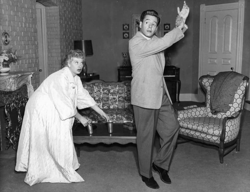 <p>During the second season of <em>I Love Lucy</em>, the star became pregnant with Desi, Jr., her second child with husband and costar Desi Arnaz.</p> <p>As a result, Ball became the first actually pregnant woman to play a pregnant woman on television <em>and </em>she couldn't even say the word "pregnant;" instead, they said she was "expecting."</p> <p>Ball also had to hide her bump under large clothing and aprons as her fictional character was not as far along as she was. </p>