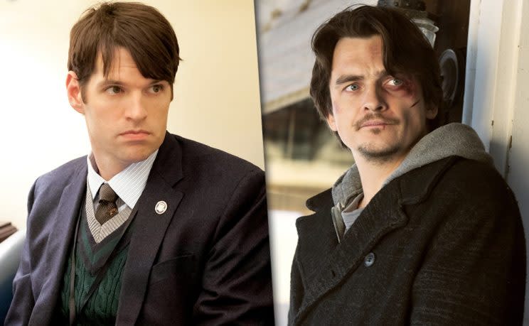 Tim Simons as Jonah Ryan on Veep pictured next to Rupert Friend as Peter Quinn on Homeland.