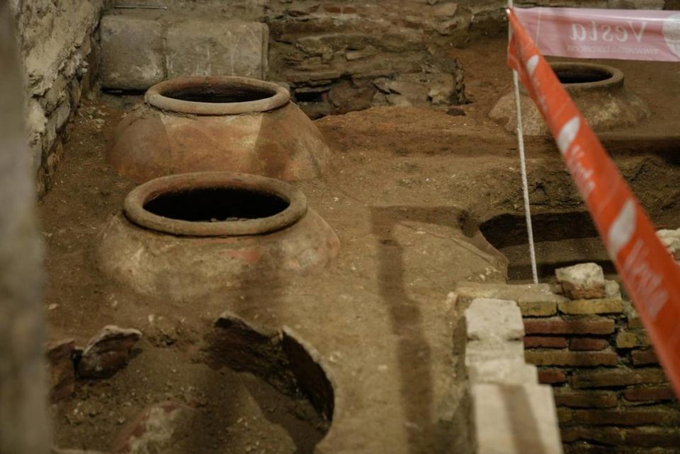 Archaeologists haven’t fully excavated or analyzed the vessels yet. Photo from Barcelona Archaeology Service