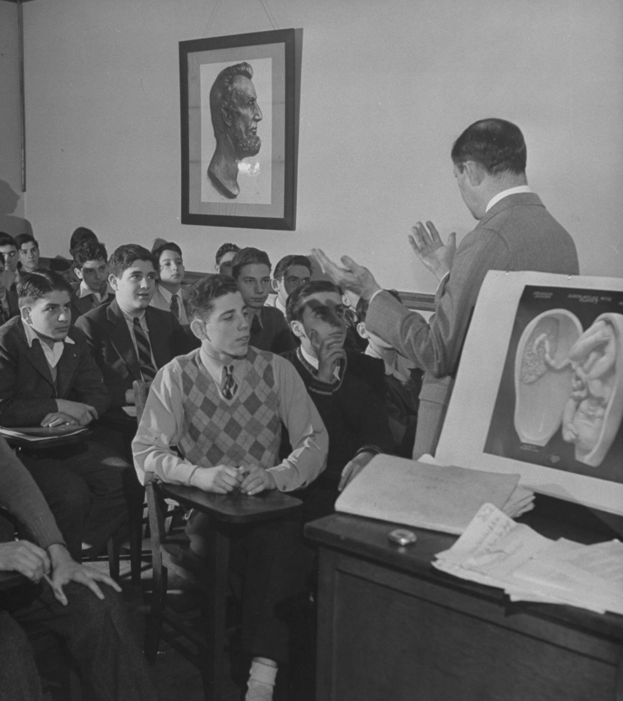 Sex education today often doesn't look much different than it did decades ago, such as in this undated photo, with the focus being on abstinence and reproduction — and avoiding pregnancy — say the authors of a new report urging LGBTQ-inclusive programs. (Photo: Walter Sanders/The LIFE Picture Collection via Getty Images)