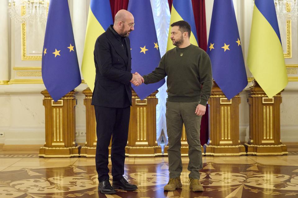 Zelensky welcomes Michel to Kyiv (Reuters)