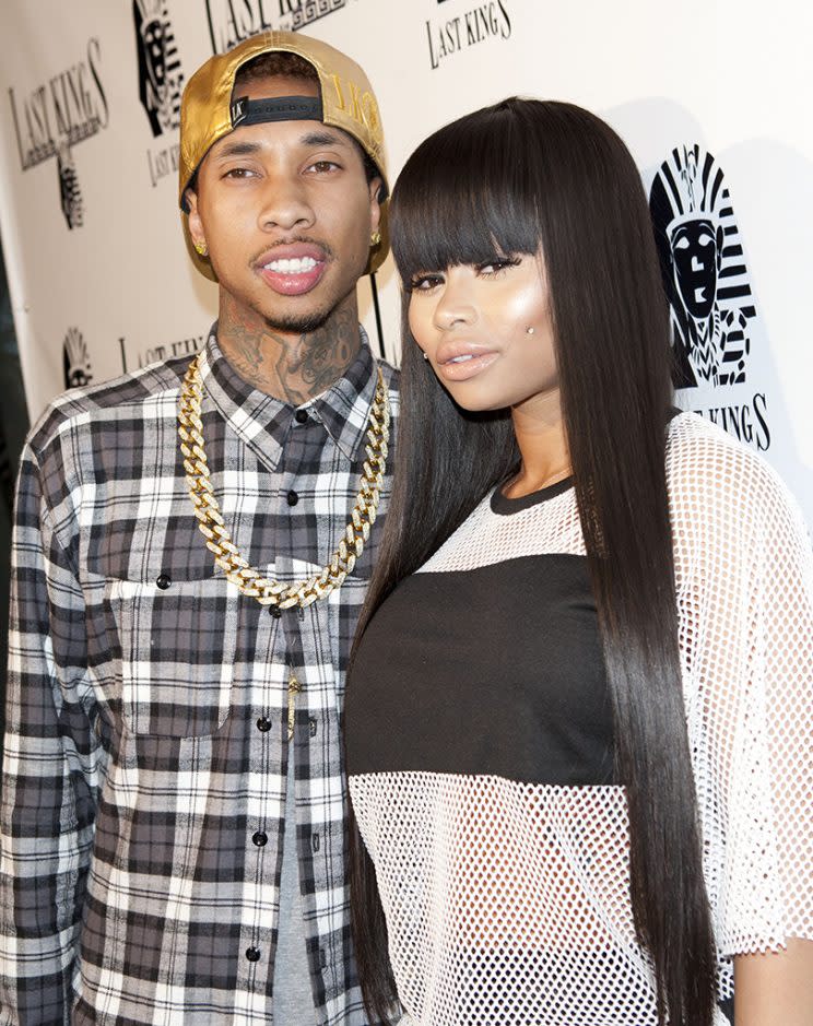 Tyga and Blac Chyna during happier times in 2014 in Los Angeles. (Photo: Michael Bezjian/WireImage)