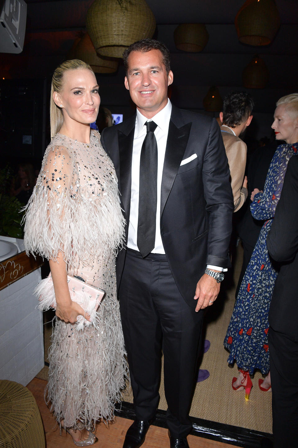 Model Molly Sims and producer Scott Stuber attend the Hollywood Foreign Press Association's 2017 Cannes Film Festival Event in honour of the International Rescue Committee during the 70th Annual Cannes Film Festival on May 21, 2017 in Cannes, France. (Photo: Getty Images)