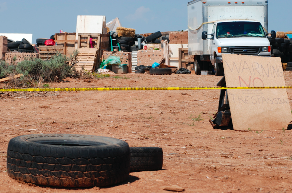 <em>The remains of a young boy have been found at the squalid property in New Mexico where 11 children were rescued (AP)</em>