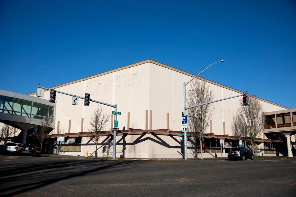 The former JCPenney building located at 305 Liberty St. NE is for lease.