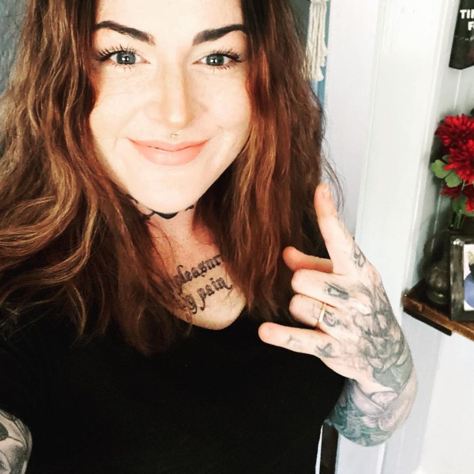Karise has a number of tattoos nowadays, including on her neck. Photo: Instagram/Karise Eden