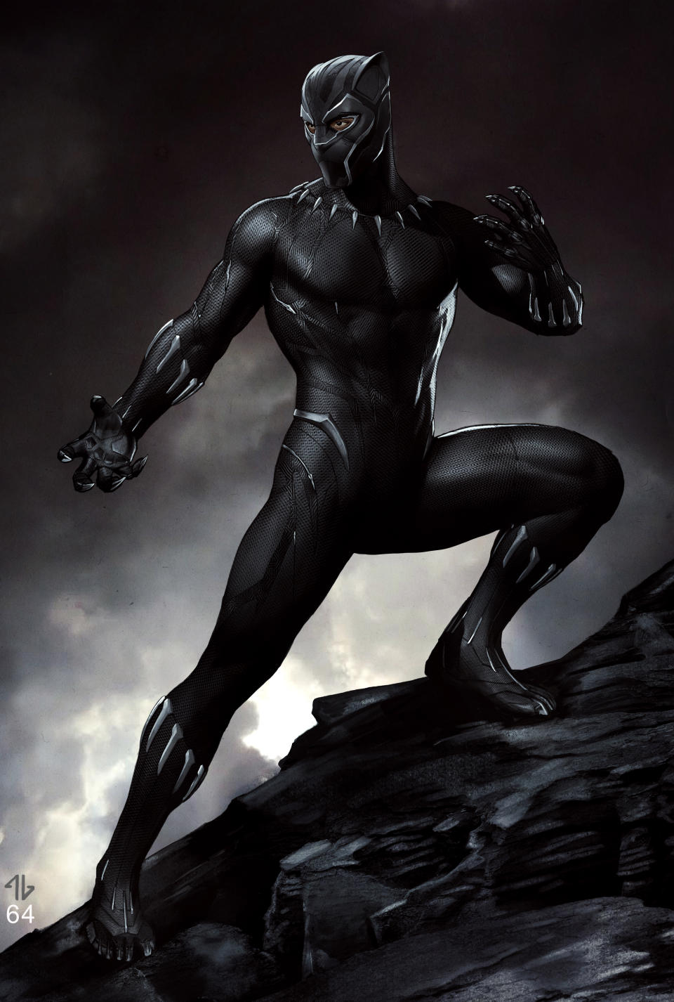 Marvel Studios' BLACK PANTHER  Black Panther Conceptual Character and Costume Design Sketch  Costume Design and Art: Ryan Meinderding and VisDev Team  ©Marvel Studios 2018