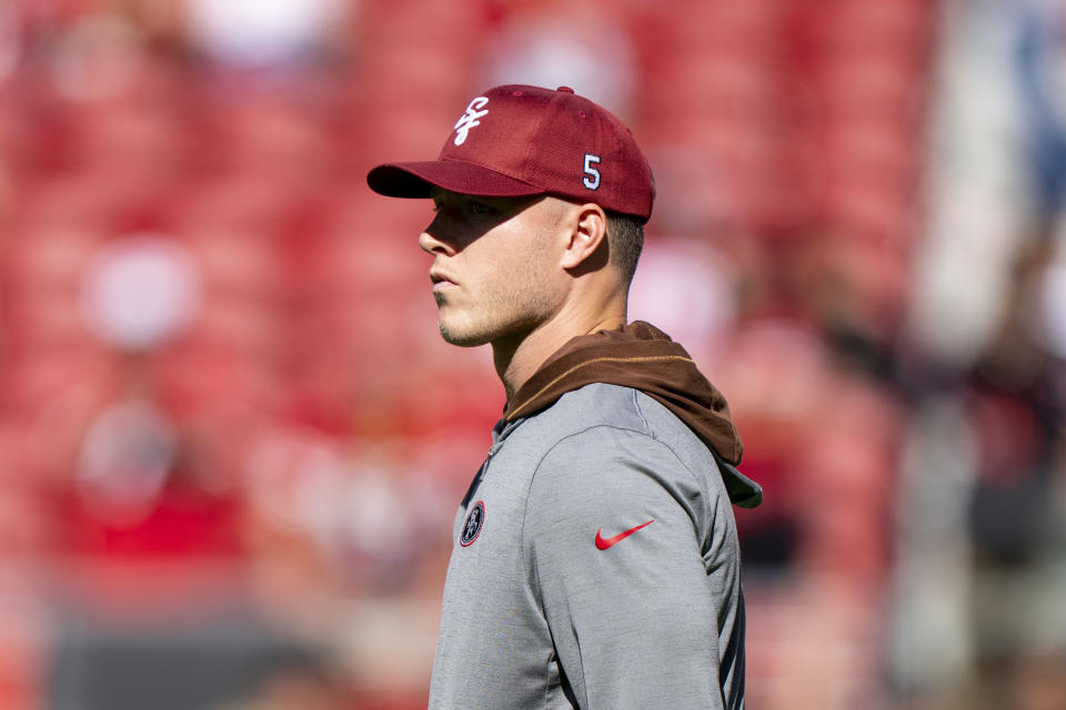 August 18, 2024; Santa Clara, California, USA; San Francisco 49ers running back Christian McCaffrey (23) watches warm ups before the game against the New Orleans Saints at Levi's Stadium. Mandatory Credit: Kyle Terada-USA TODAY Sports