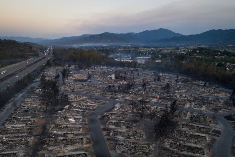 The Bear Lakes Estates neighborhood is left devastated by the Almeda fire in Phoenix, Oregon