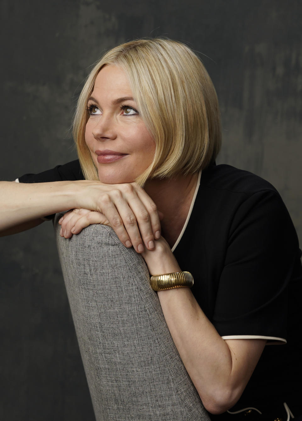 Michelle Williams, a cast member in the film "The Fablemans," poses for a portrait at the Four Seasons Hotel, Monday, Nov. 7, 2022, in Los Angeles. (AP Photo/Chris Pizzello)