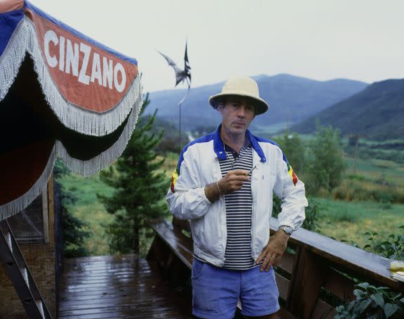 Hunter S Thompson photographed at home on Owl Farm, Woody Creek in Colorado circa July 1983.