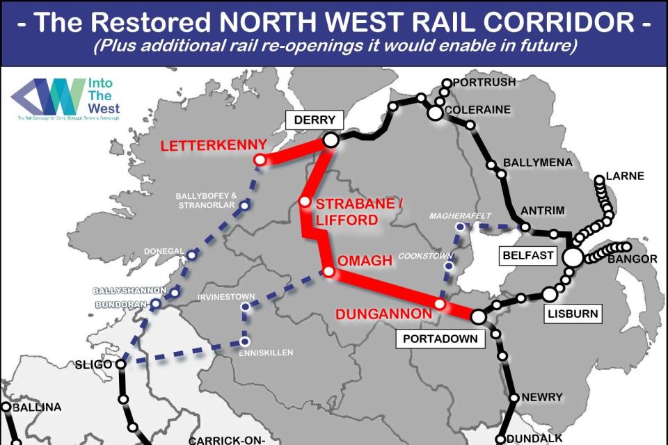 A reopening of the 'Derry Road' has been a key plank of the Into the West campaign for improved rail connectivity. (Photo: Into the West)