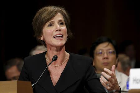 Sally Yates testifies during a Senate Judiciary Committee hearing in Washington, July 2015. REUTERS/Kevin Lamarque