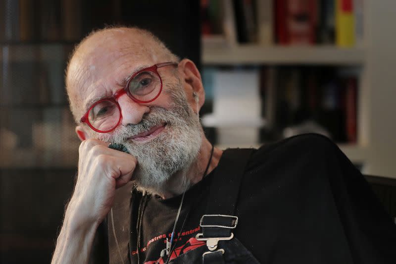 AIDS activist and author Larry Kramer poses for a portrait in his apartment in New York