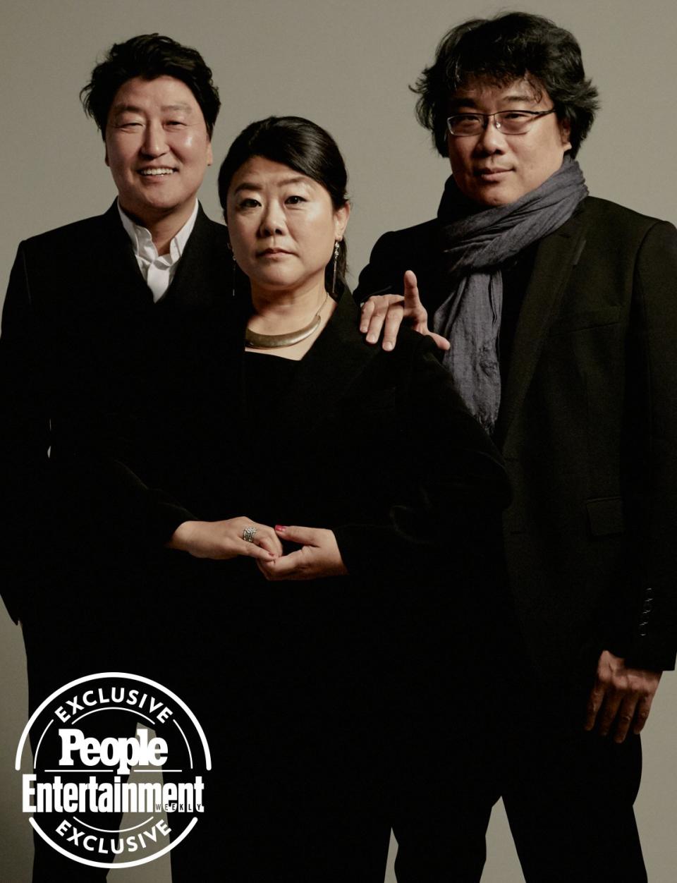 Song Kang Ho, Lee Jung Eun, and Bong Joon-Ho