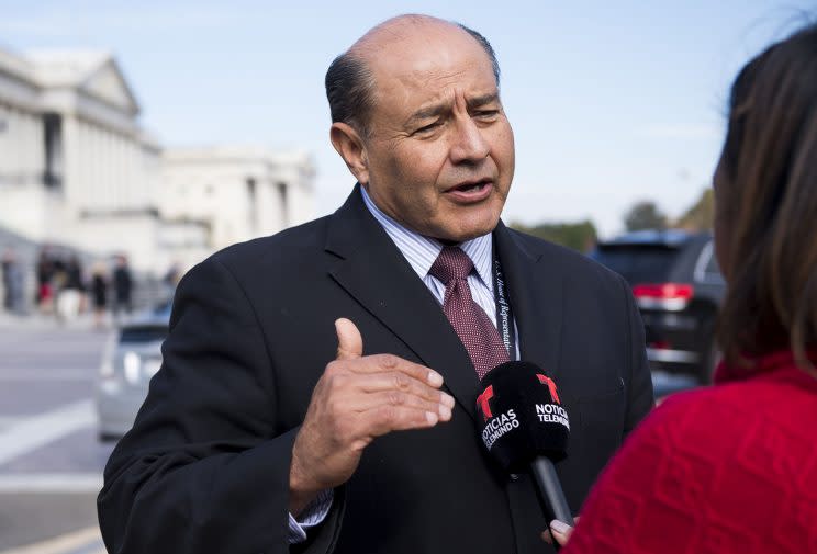 Rep. Lou Correa, D-Calif., does an interview on the House steps of the U.S. Capitol during orientation week in Washington on Nov. 15, 2016. (Photo: Bill Clark/CQ Roll Call/Getty Images)