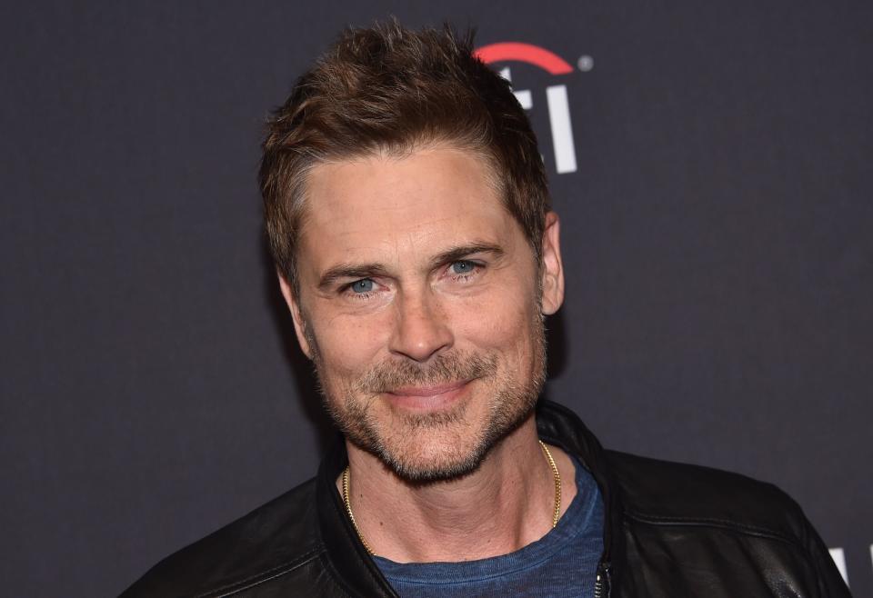 US actor Rob Lowe arrives for the PaleyFest presentation of NBC's "Parks and Recreation" 10th Anniversary Reunion at the Dolby theatre on March 21, 2019 in Hollywood. (Photo by Chris Delmas / AFP)        (Photo credit should read CHRIS DELMAS/AFP/Getty Images)